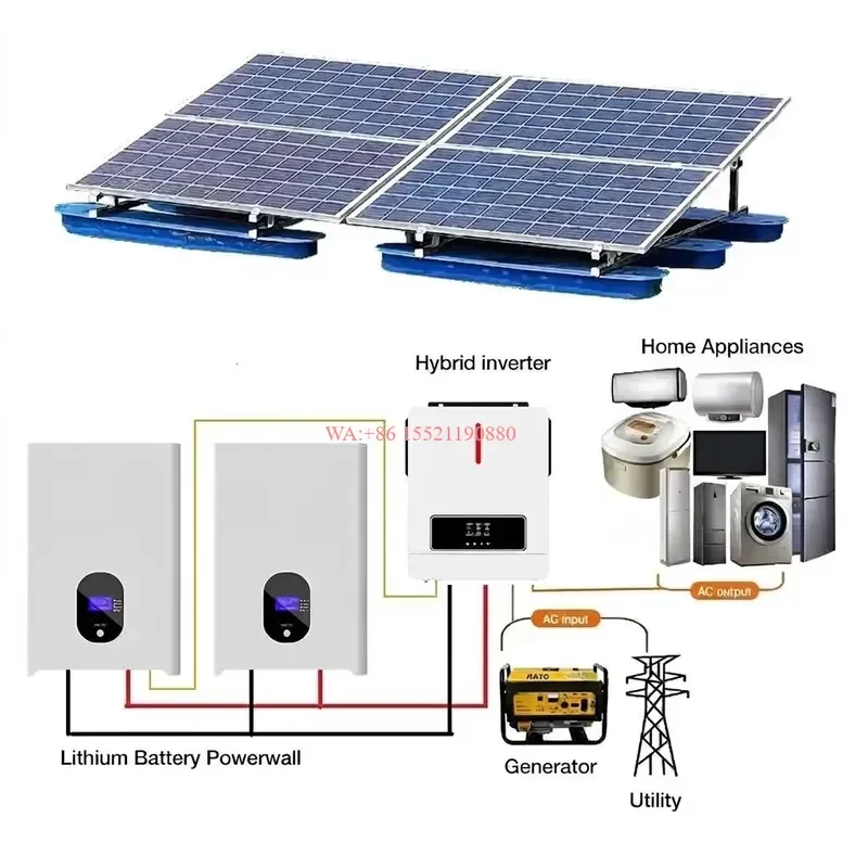 WMWMNU 5kW 6kW 8kW 10kW 15kW Complete Hybrid Solar Power System Kit for Home Residential and Small Commercial Use