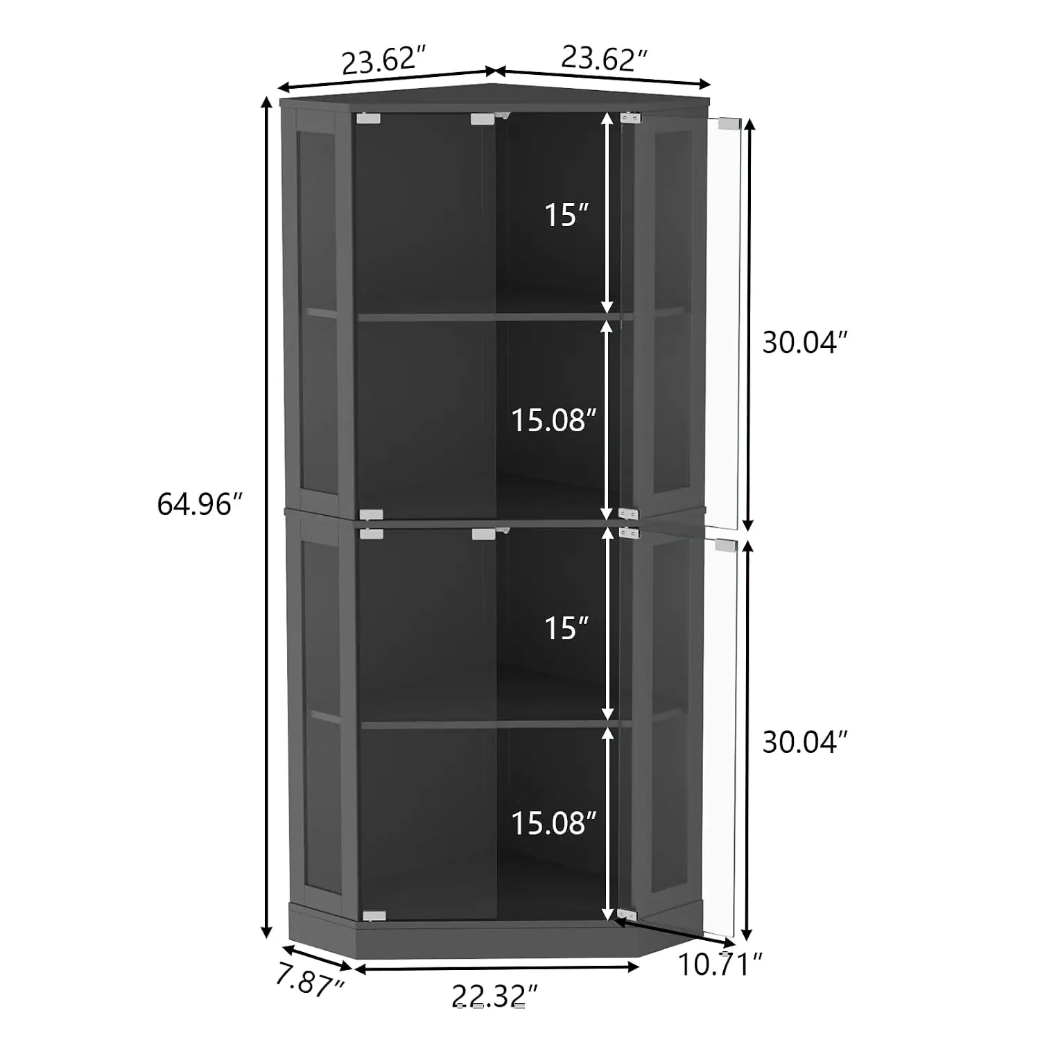 Corner Bar Cabinet with LED Lights,65
