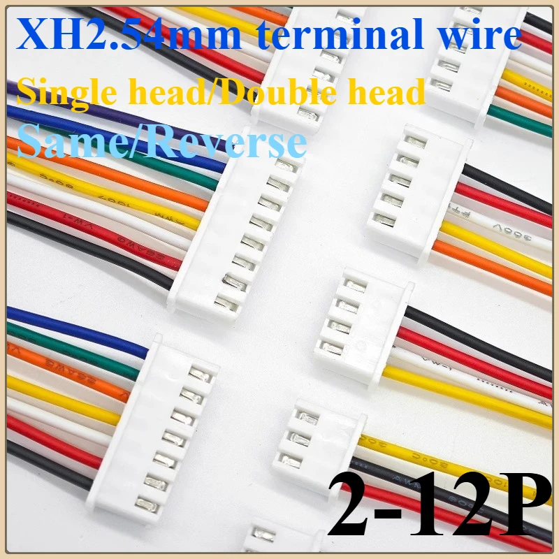 10PCS/Lot XH2.54mm Electronic Wire Terminal Wire Double Head 10/15/20/30cm Cable 26awg Double Head Same / Reverse Side Connector