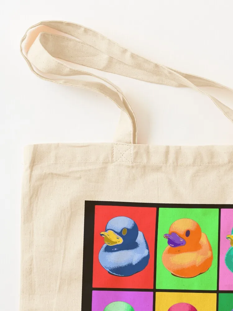 حقيبة يد من القماش من Pop Art Ducky Tote حقيبة تسوق للسيدات بشعار كبير