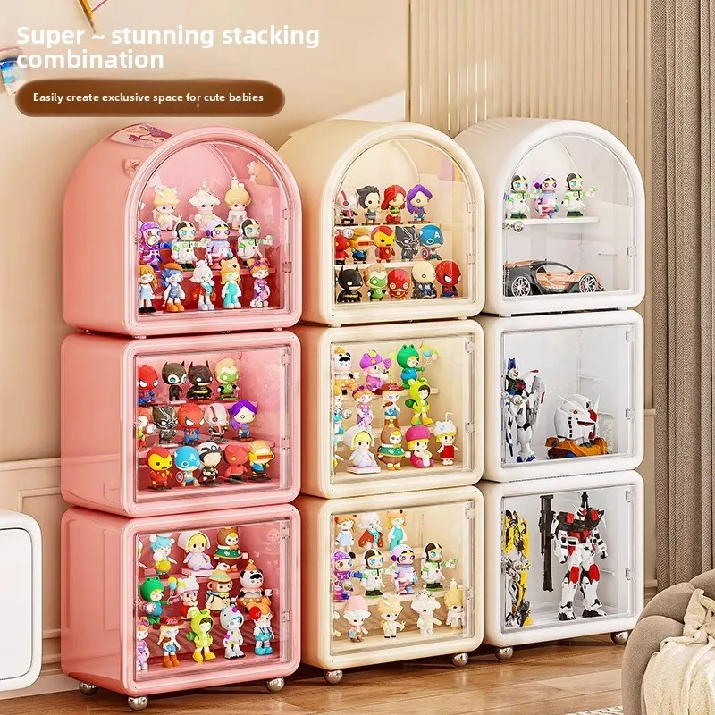 

Colorful Figurine Display Box Blind Box, Building Block Storage Box Storage Rack Multi-layer Covered Wall Mounted Large Size