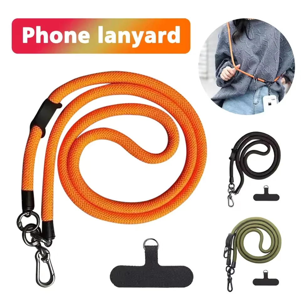 

1.2m 8mm Phone Lanyard Detachable Neck Cord Universal Crossbody Strap for Mobile Phone Case Lanyards Anti-lost Strap