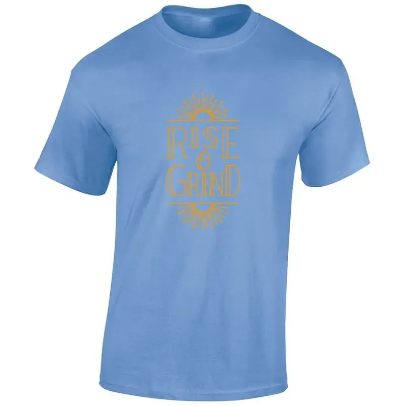 RISE GRIND MENS T SHIRT GYM TRAINING TOP MOTIVATIONAL SLOGAN COOL FASHION