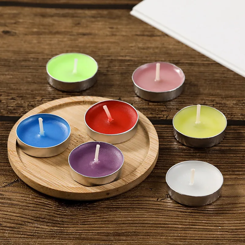 50 PCS Smokeless Tealight Butter Light Indoor Supply Aluminum Holder Burning Time 2 Hours Small Candle Tea Light