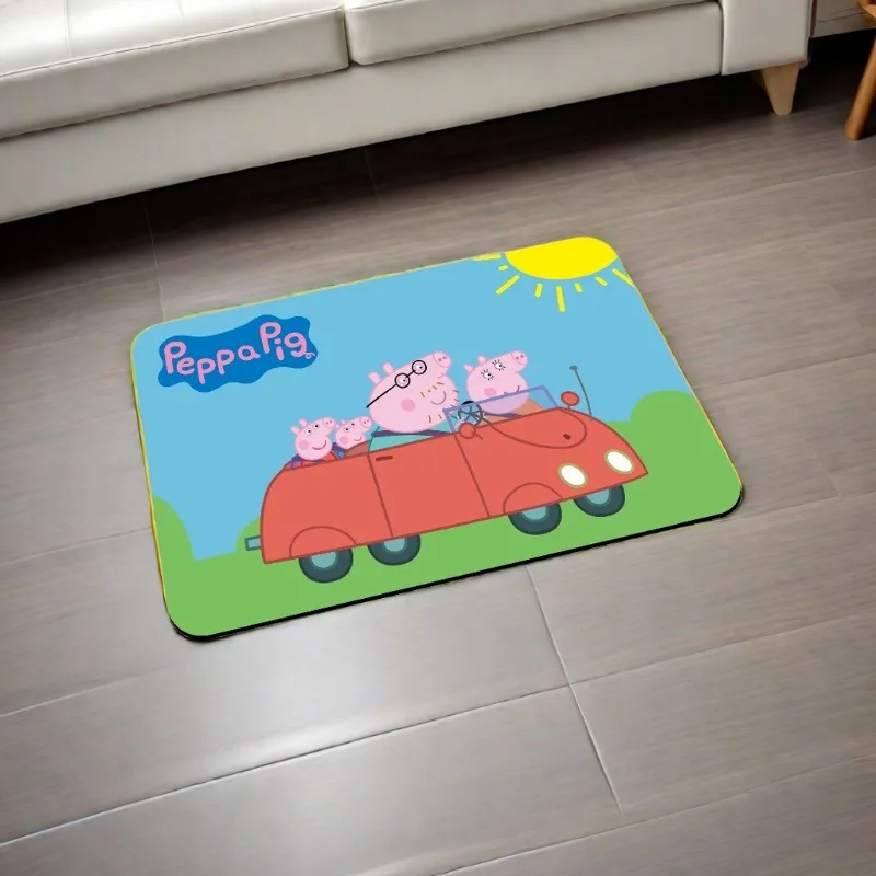 Alfombra de baño de Anime Peppa Pig, felpudo antideslizante para suelo de bañera, ducha, absorbente, para habitación