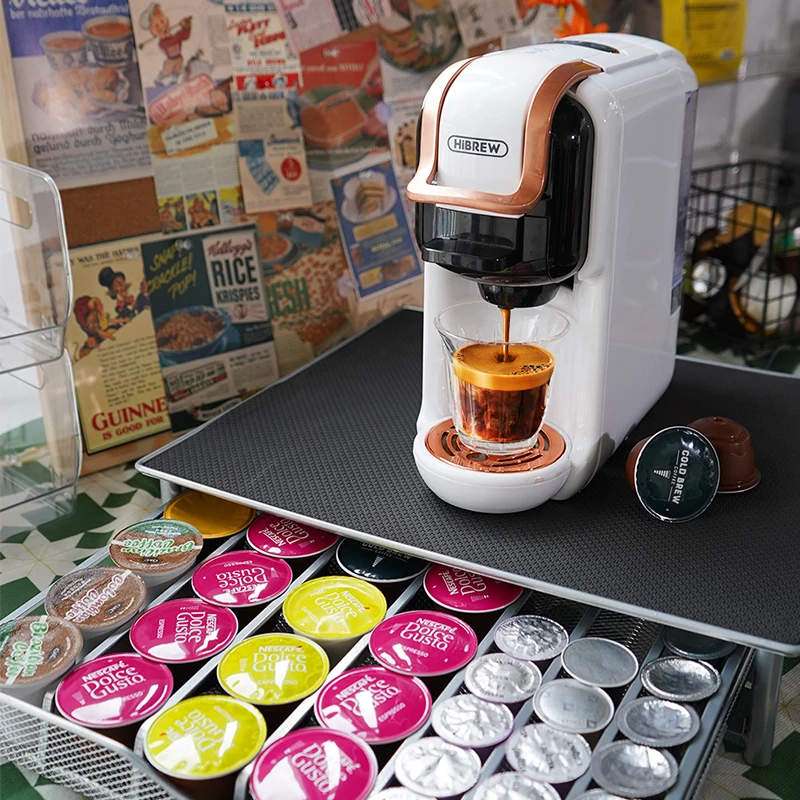 هاي برو صندوق تخزين كبسولات القهوة, مزود بأرفف، مناسبة لنسبريسو، دولتشي غوستو