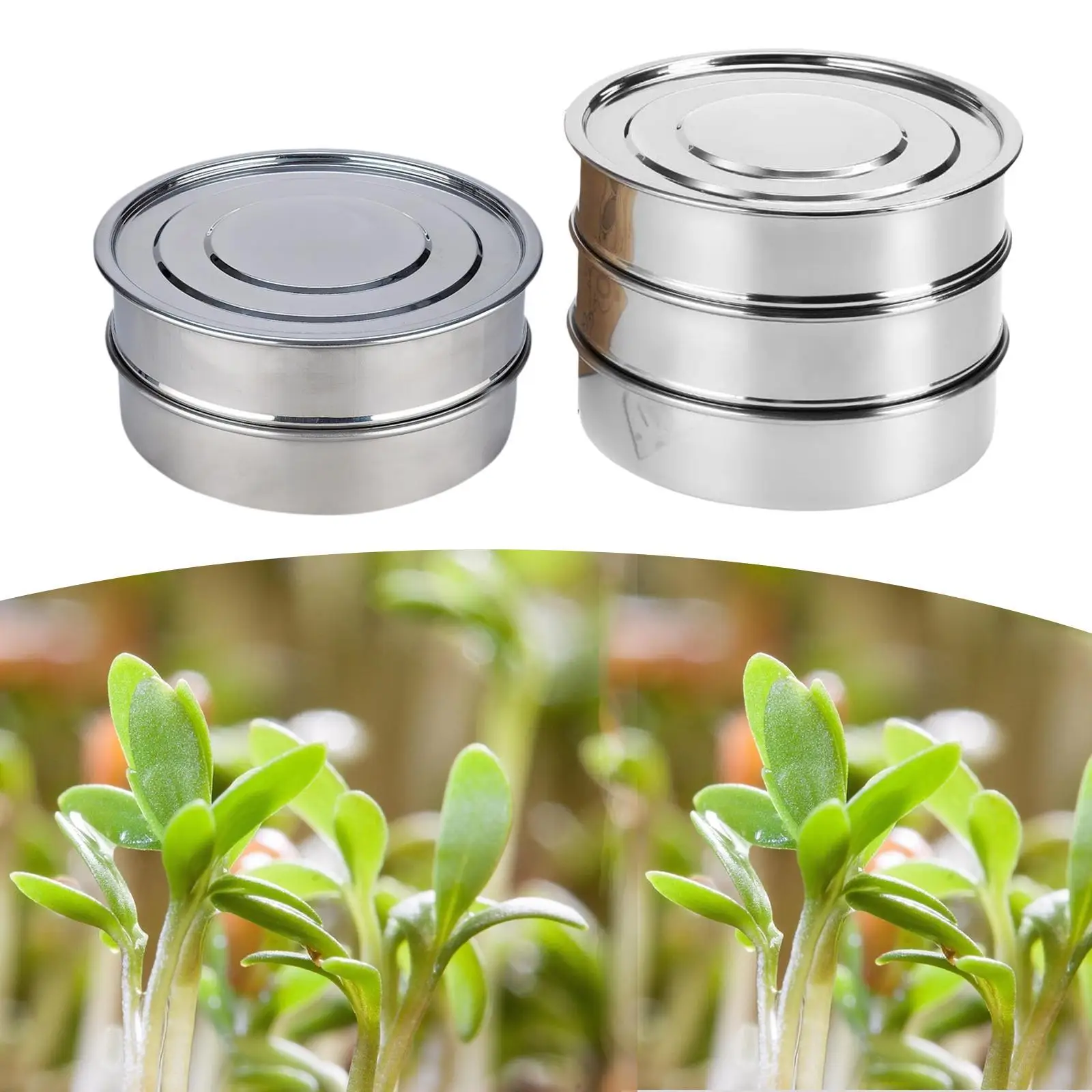 Stainless Steel Seed Sprouting Kit Round Sprouts Grower Sprouting Tray Sprouter Maker Plant Germination Tray for Beans Broccoli