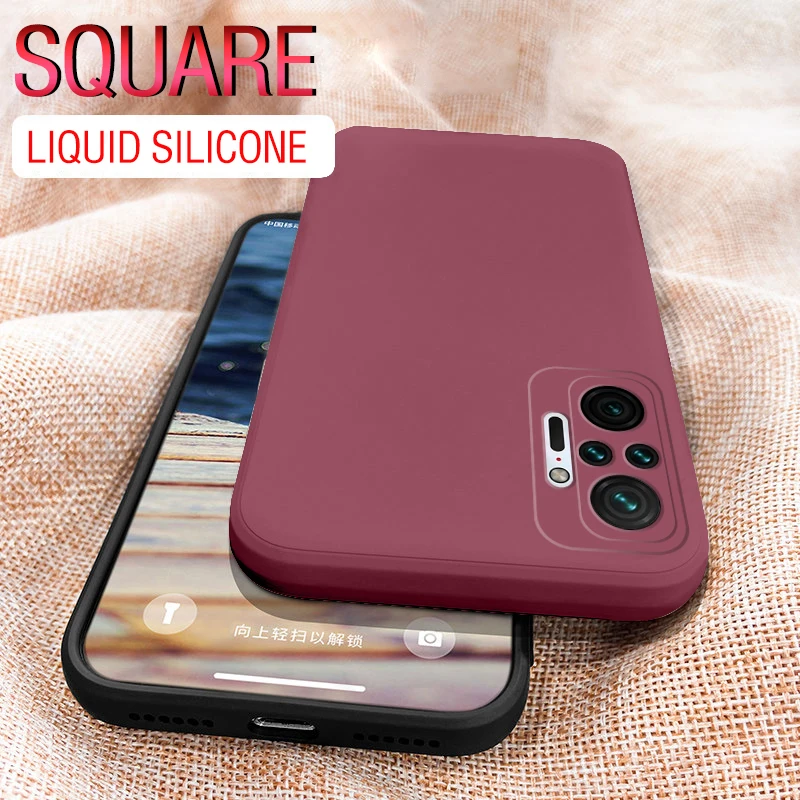 Original quadratische Flüssigsilikonhülle für Xiaomi Redmi Note 10 Pro Max Cover Redmi 10 Redmi Note 10 10s Note 10 Pro 4G Hülle – Detail 10