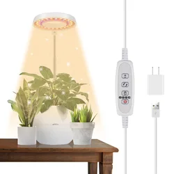 Adaptador USB Rodada Ajustável Piso Pin Lâmpada, LED Crescer Planta Luz, Full Spectrum Phyto Lâmpada, Clip Luz, Planta suculenta, Novo Design