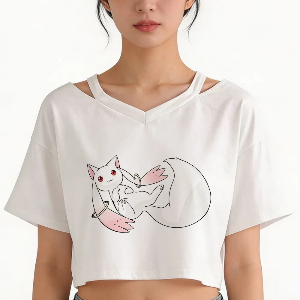 Madoka Magica crop top teen anime korean fashion clearance sales goth tshirt kawaii goth 2000s streetwear vintage