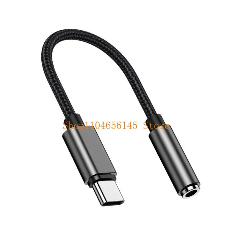 Cable auditivo 5asd tipo C a 3,5 mm, cable vídeo tejido suave para sonido claro y compatibilidad con dispositivos