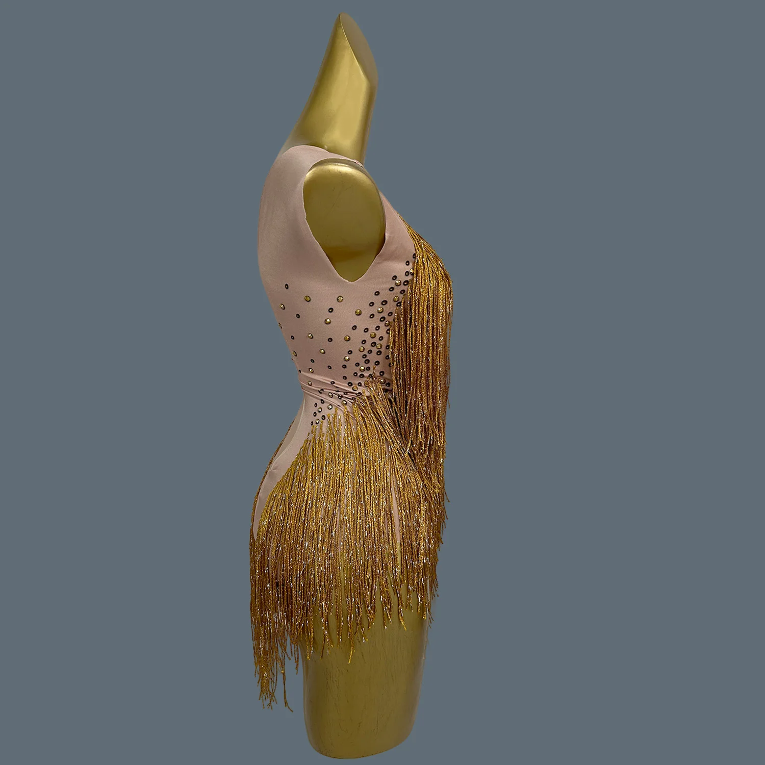 Classic Tassel Rhinestone Dance Bodysuit Sexy Showgirl Stage Performance Wear Night Club Party  Bar Pole Dance Bodysuit Liusu