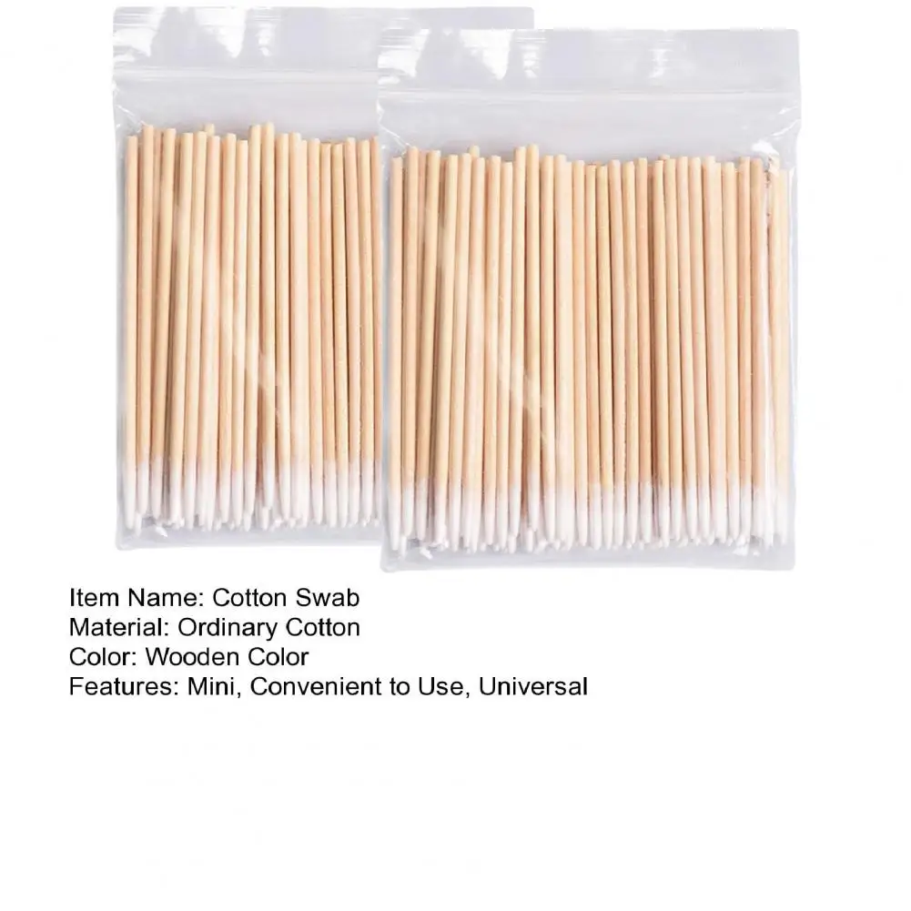 2 Bags 200Pcs Pointed Cotton Swab Disposable One-time Sharp Mouth Makeup Tools Tattoo Eyelash Extension Cotton Swab For Eyebrow