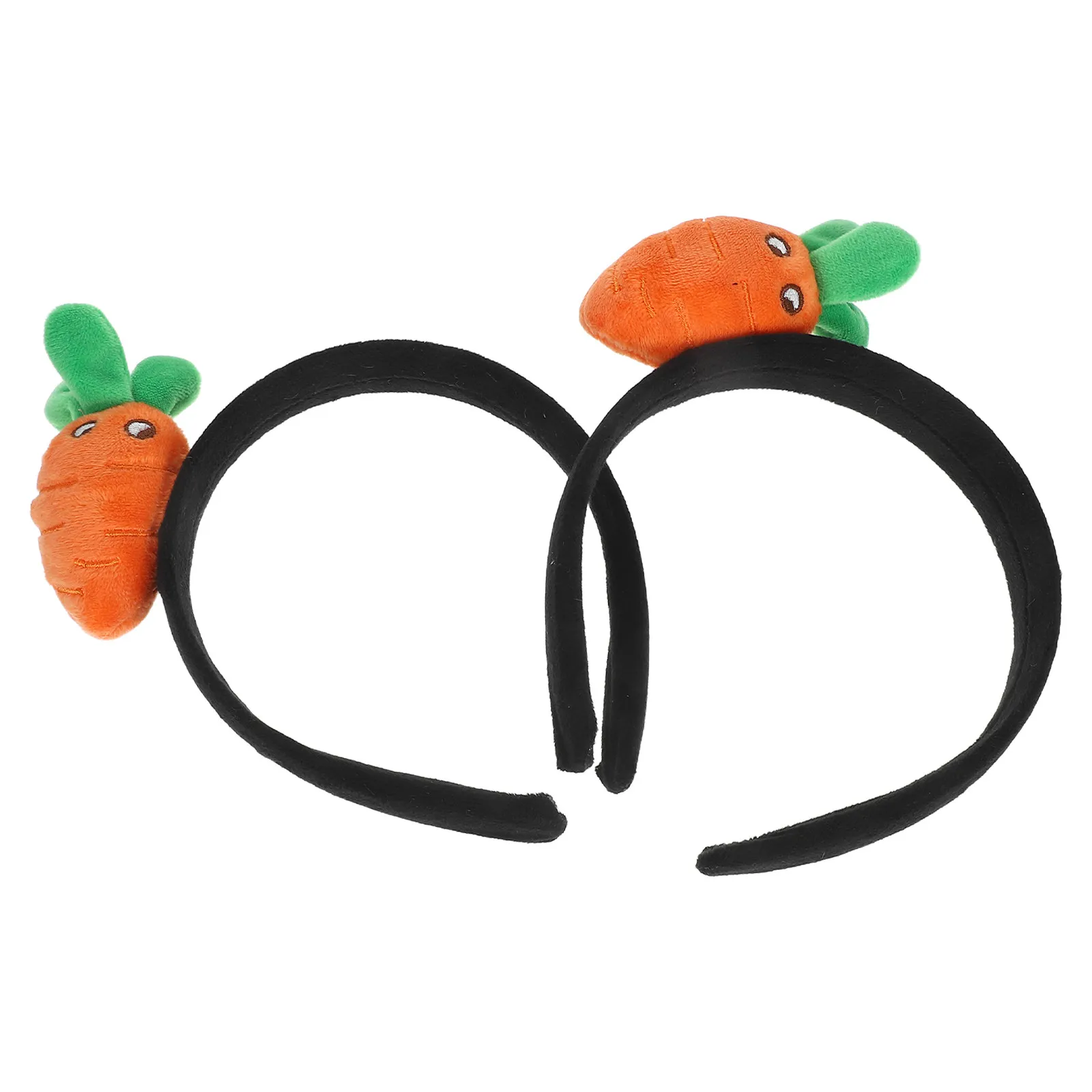 2Pcs Adorable Cartoon Carrot Headband Versatile Hair Band for Girls Women Children Skincare Routine Makeup Application Daily