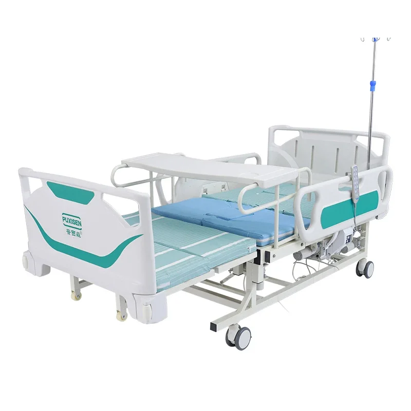 Home care Electric Nursing Bed Flat Hospital Bed with toliet