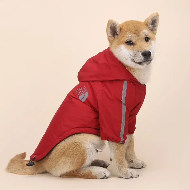 Reflektierende Haustier kleidung Herbst Winter Haustier Hund wasserdicht warmer Mantel Baumwolle Kapuzen jacke das Hunde gesicht kleine Hunde