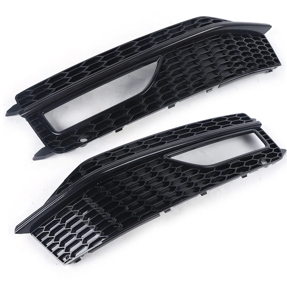 

Car Fog Lights cover For Audi A4 S-LINE S4 2013-2015 Fog light Grilles headlight mesh Honeycomb Grill Accessories