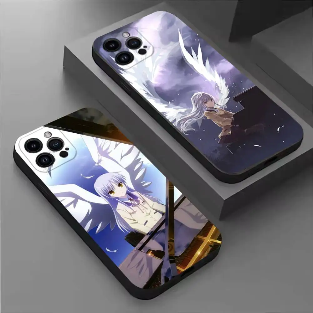 

Angel Beats! Phone Case For iPhone 17,16,15,14,13,12,11 Plus,Pro Max,XS,X,XR,SE,Mini,8,7,Soft Silicone Black Cover