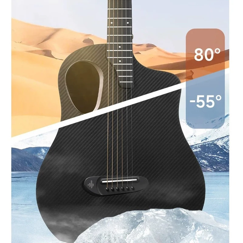 38 Inch RISING G1 Carbon Fibre Folk Guitar Beginner Girl Student Novice Boys Musical Instrument for Beginner Players