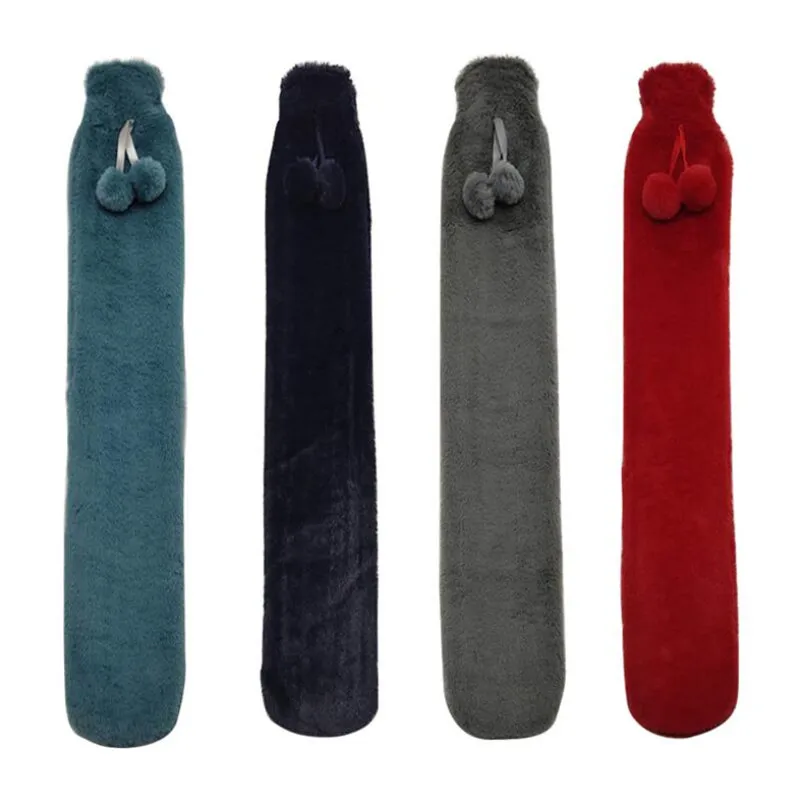 1L Winter Warming Products Hand Warmer Extra Long Hot Water Bottle Bag with Flannel Pocket Cover Thermal Products Hot Water Bag