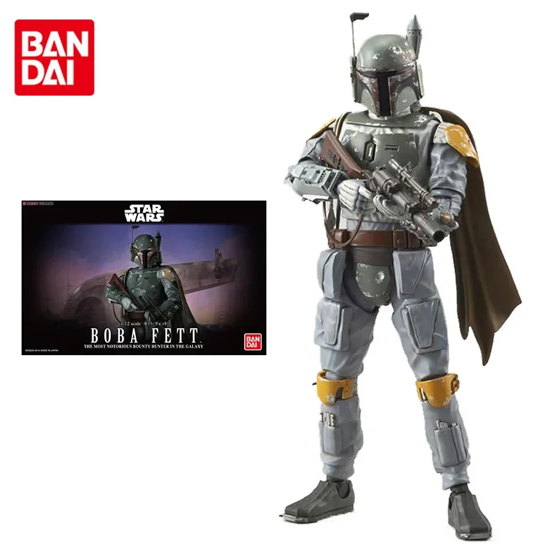 Bandai Star Wars Figure 1/12 Boba Fett Anime Figure Genuine Assembled Model Decoration Action Toy Figure Toys for Children