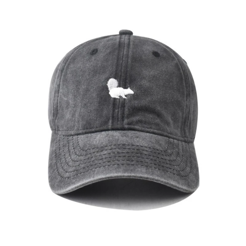

Cute Little Squirrel Embroidery Baseball Caps for Men Women Retro Soft Washed Cotton Dad Hat Snapback Cap Wholesale Dropshipping