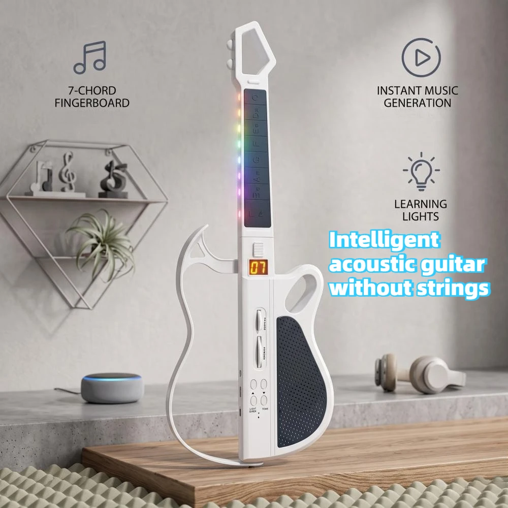 Intelligent Non Stringed Guitar with Multiple Functions Foldable Electronic Suitable for Beginners Suitable Gift for Birthdays