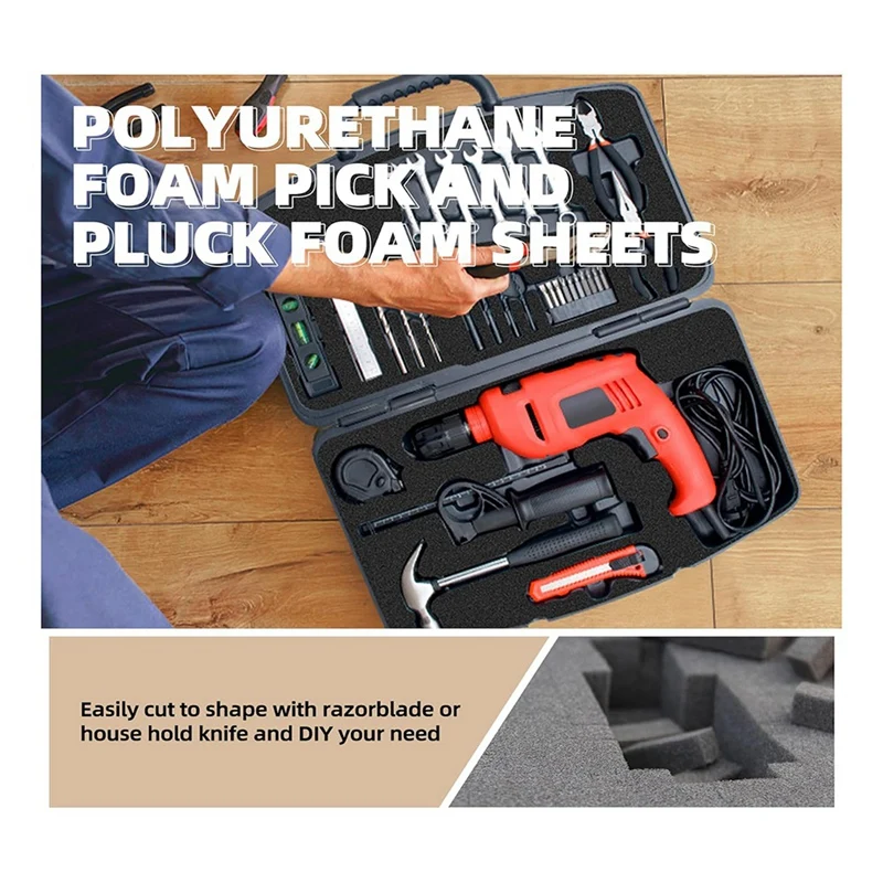 Pick And Pluck Foam, 40.64 X 30.48 X 5.08 Cm Pick Insert Foam Protective Cover, Pluck Foam Board For Tools