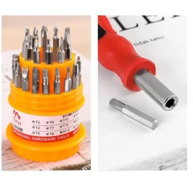 31 Pcs IN 1 Precise Chrome Vanadium DIY Screwdriver Bit And Ratchet Screwdriver Pocket Precision Screwdriver Set For Car Tablet