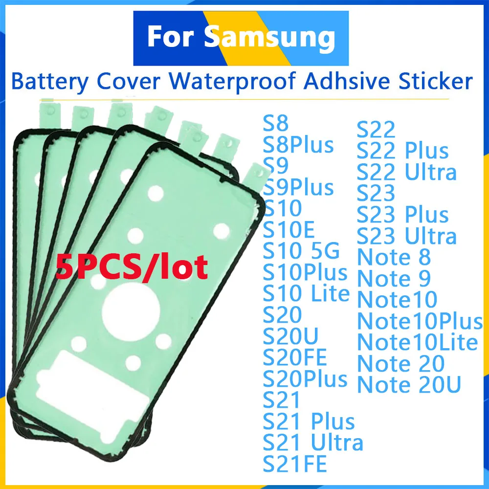 Ori-5pcs Back cover Adhesive Sticker For Samsung Galaxy S8 S9 S10 S10E S20 S21 S22 S23 Plus Ultra Note 8 9 10 20 Plus Ultra