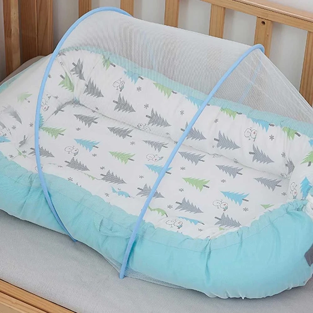 Baby Beddengoed Wieg Netting Kindje Mug Multifunctionele Vouw Gratis Installatie Aangepaste Bed Reizen Cartoon Matras Kussen