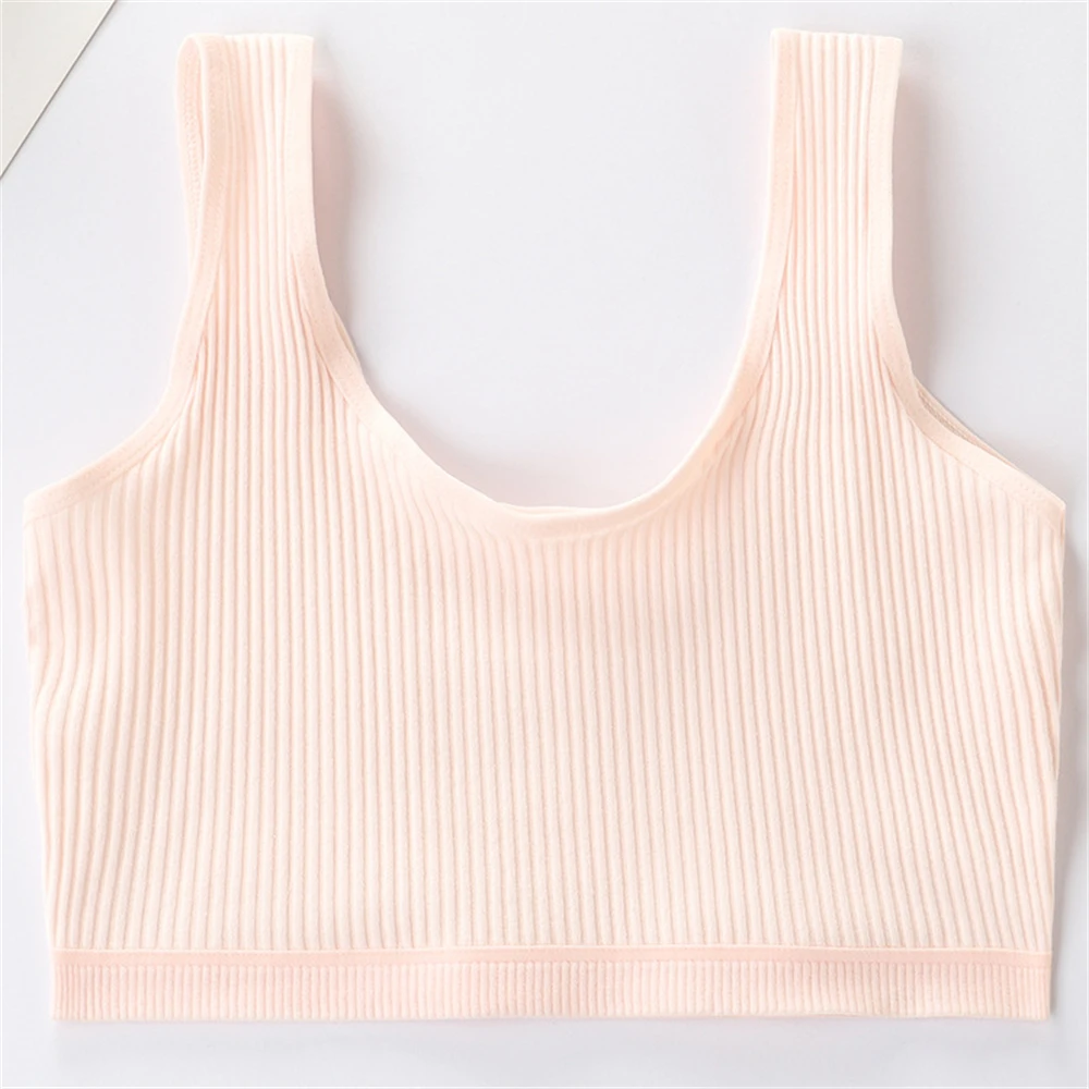 Intimo per ragazze confortevole in puro cotone gilet per lo sviluppo degli adolescenti sportivo antiurto traspirante senza reggiseno per ragazze con