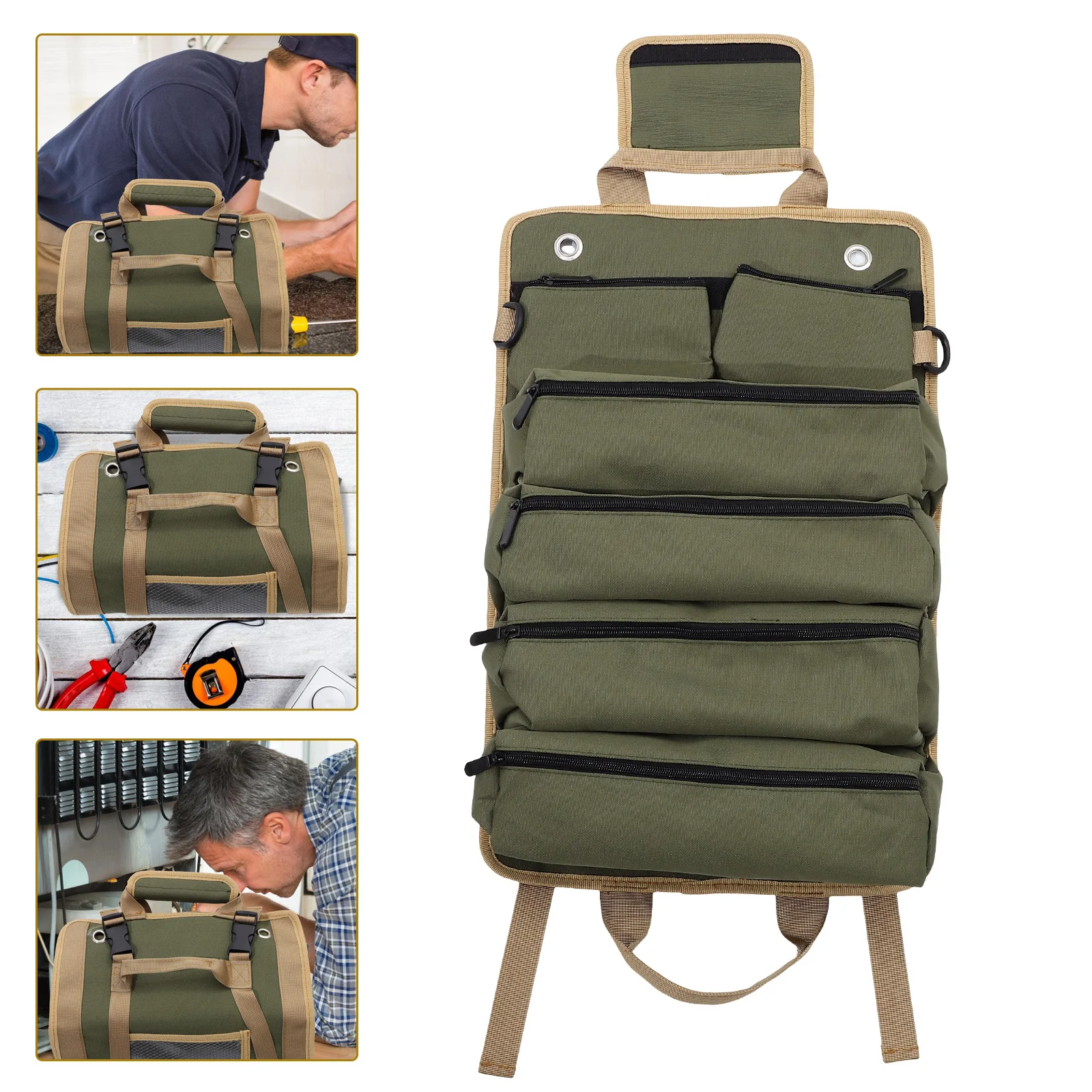 Zware gereedschapstas Oprollen organisator Draagbare elektriciens Gereedschapsopbergtas voor tuinieren Houtbewerking Reparatiegereedschap