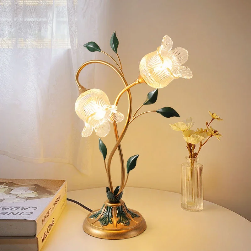 APRIL Contemporary Table Lamp French Pastoral LED Creative Flower Living Room Bedroom And Study Home Decoration Desk Lamp