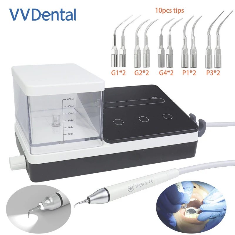 VV Dental Touch Screen Control Ultrasonic Scaler with Detachable LED Handpiece Auto Water Supply Tooth Cleaner Simple Version