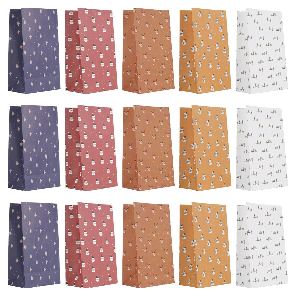 

20Pcs Xmas Gift Bags Kraft Paper Christmas Wrapping Bags Paper Packaging Bag Christmas Candy Gift Pouch Packaging Bag