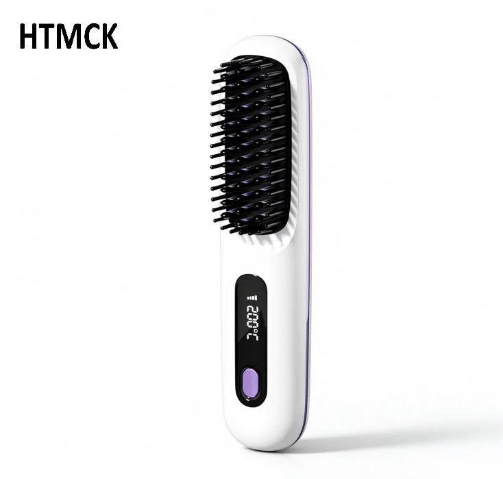 HTMCK New Cross Border Wireless Straightening Comb Negative Ion Straightening Comb Portable Straightening Curling Comb