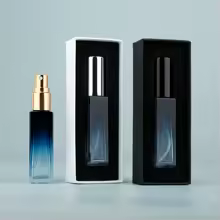 30PCS 10ml Gradient Perfume Bottle Square Glass Spray Bottle Travel Portable Sample Fragrance Atomizer With Box