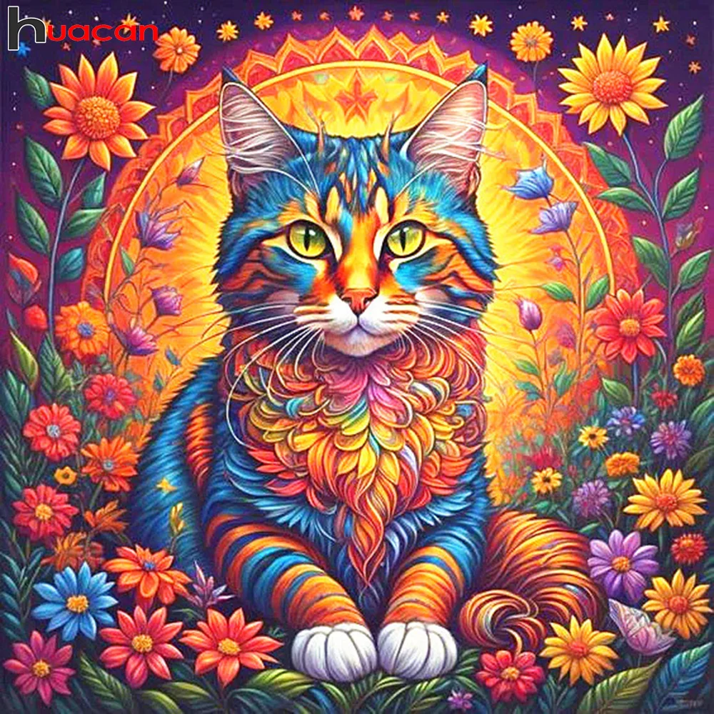 Huacan Diamant Malerei Set Tai Chi Sonnenblume volle quadratische runde Mosaik Stickerei Yin Yang Landschaft Wohnkultur