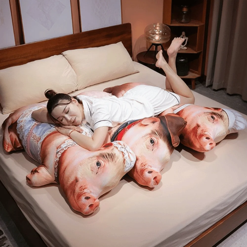 Versatile Material Animal Body Pillow PP Cotton Filled 40cm Size Animal Cushion Soft Texture Cute Design Pig Keychain For Men