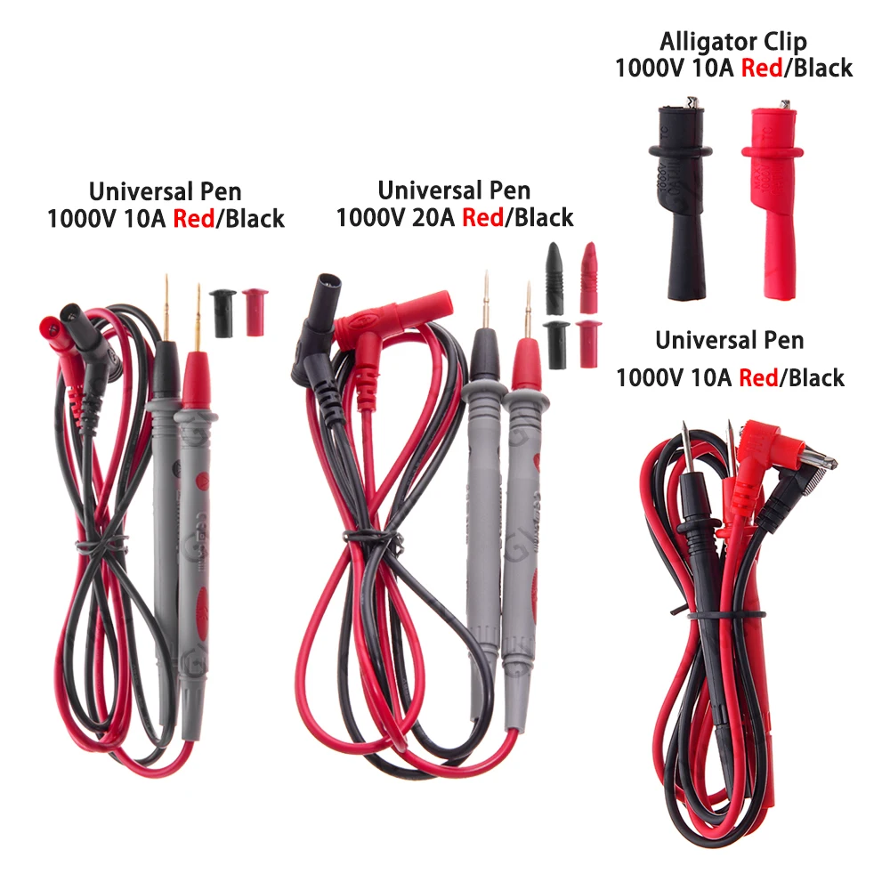 1PCS 10A 20A Black Red 1000V Multimeter Needle Probe Test Leads Pin for Digital Tip Multi Meter Tester Lead Probe Wire Pen Cable