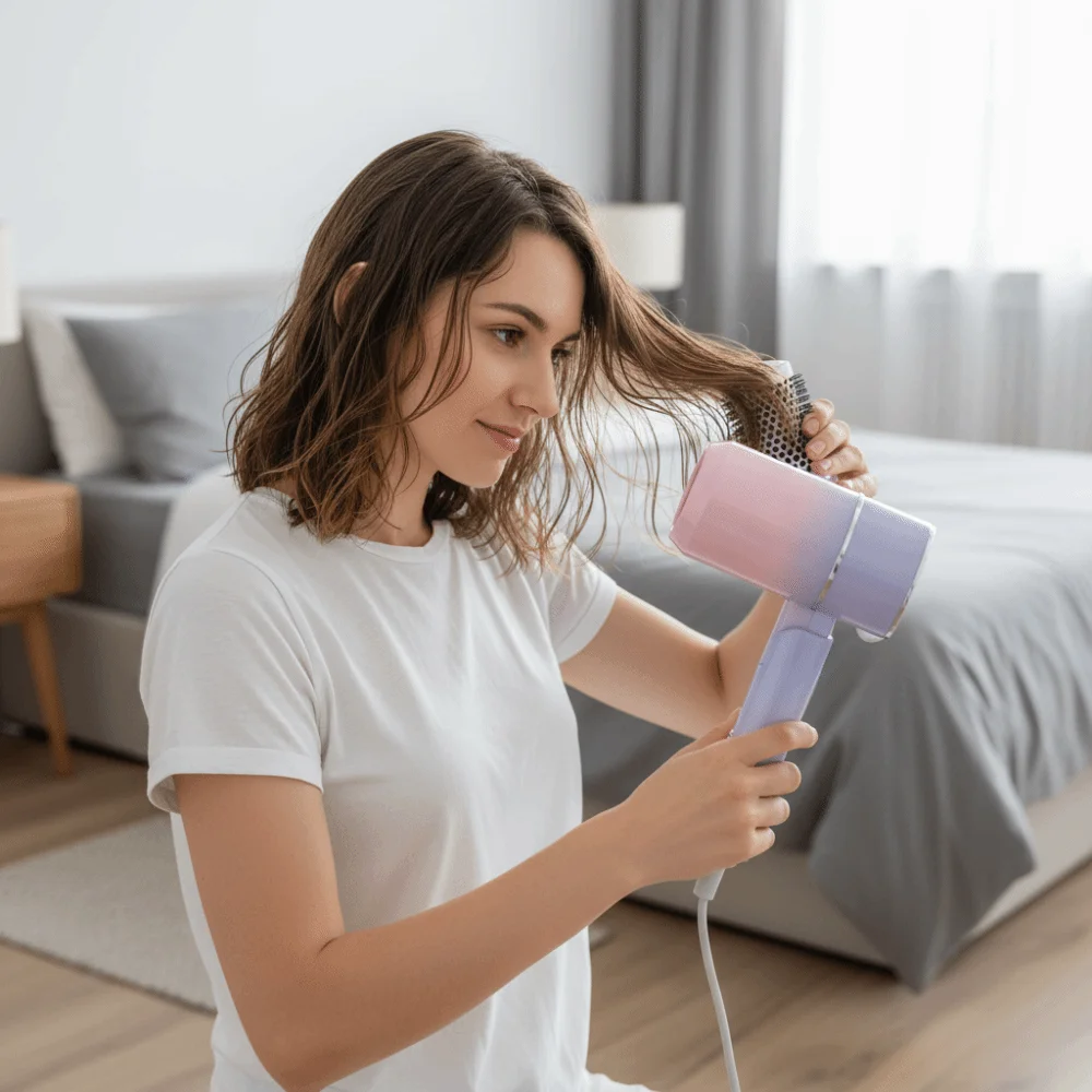 المهنية المحمولة مجفف الشعر ثرموستاتي التدفئة والتبريد الأيونات السالبة مجفف الشعر سريعة الجافة للطي مجفف شعر عنبر #6