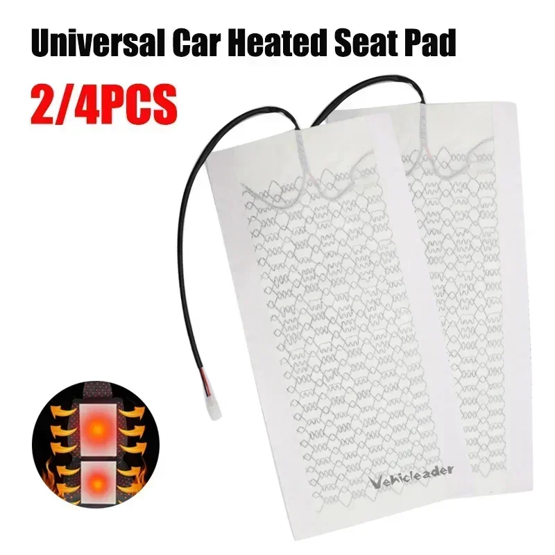 2x/4x 12V Universal Car Heated Seat Covers Pad Carbon Fiber Heated Auto Car Seat Heating Pad Winter Warmer Heater Mat 48cmx28cm