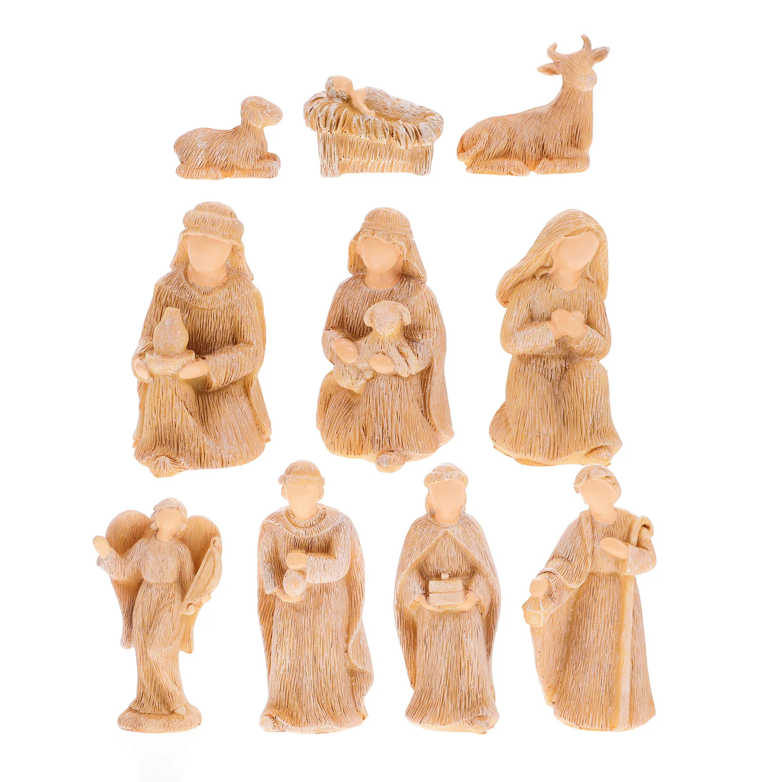 1 مجموعة مشهد المهد الراتنج عيد الميلاد يسوع الولادة النحت المنزل مكتب الكنيسة الدينية زينة عيد الميلاد المهد مجموعة