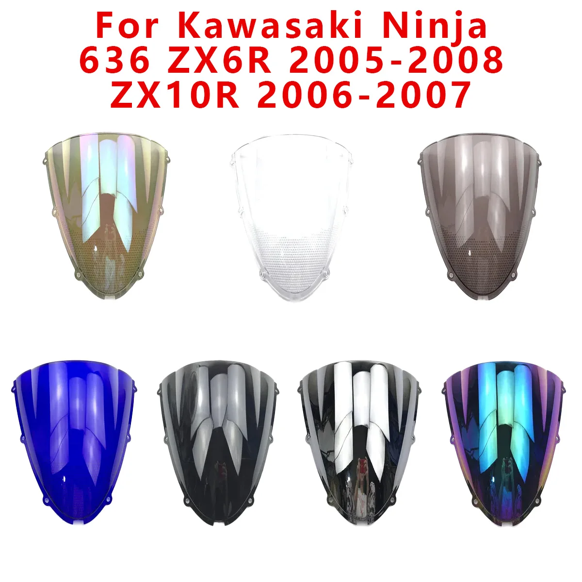 

Motorcycles Windshield WindScreen Deflector Protector WindScreen For Kawasaki Ninja 636 ZX6R 2005-2008 ZX10R 2006 2007 ZX-6R 10R