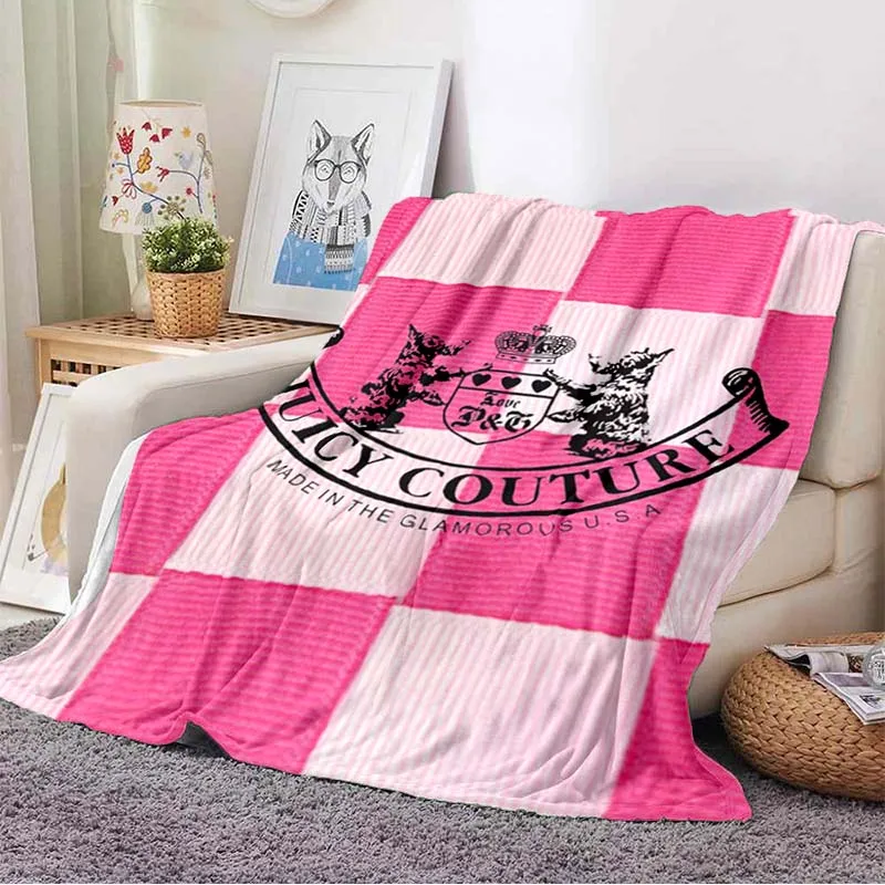 Juicy Couture Fashion Clothing Brand Blanket Sofa Cover Soft Hairy Blanket Flannel Fluffy Comfortable Home Travel Throw Blanket