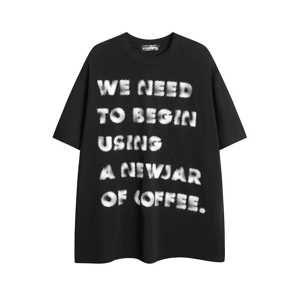 

Gradient Letters Graphic Women's Oversize T-shirt Academia Loose Grunge Goth T Shirts Summer Tops Tees for Women Men Streetwear