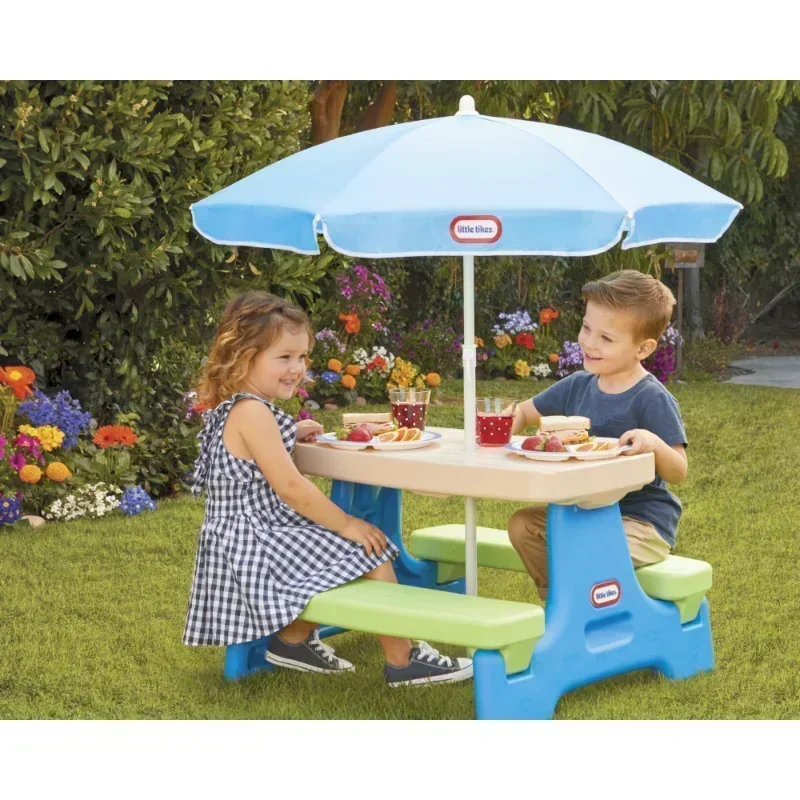 Easy Store kinderpicknicktafel met parasol, vanaf 2 jaar