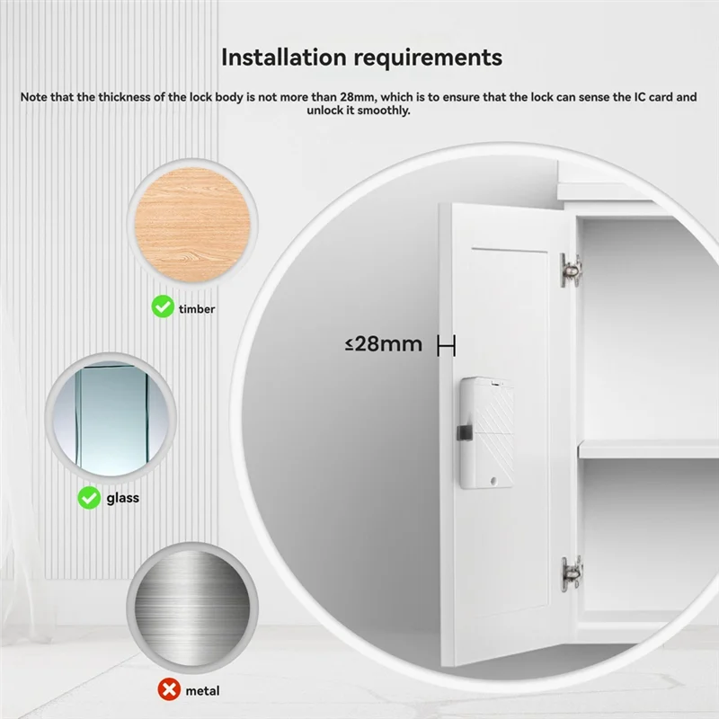 Fechadura inteligente para gaveta de armário BNVN-Bluetooth com gateway para porta de madeira, desbloqueio de cartão Tuya IC e recursos de controle remoto por aplicativo