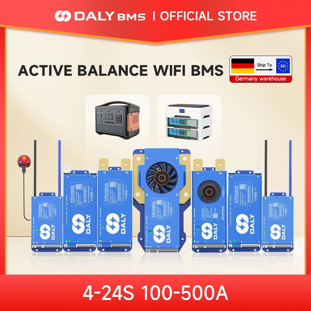 

DalyBMS WIFI BMS LiFePo4 4S 12V 8S 24S 16S 48V 100A 150A 200A 250A 3.2V BMS BT CAN for Home Energy Storage Golf Cart RV Ships